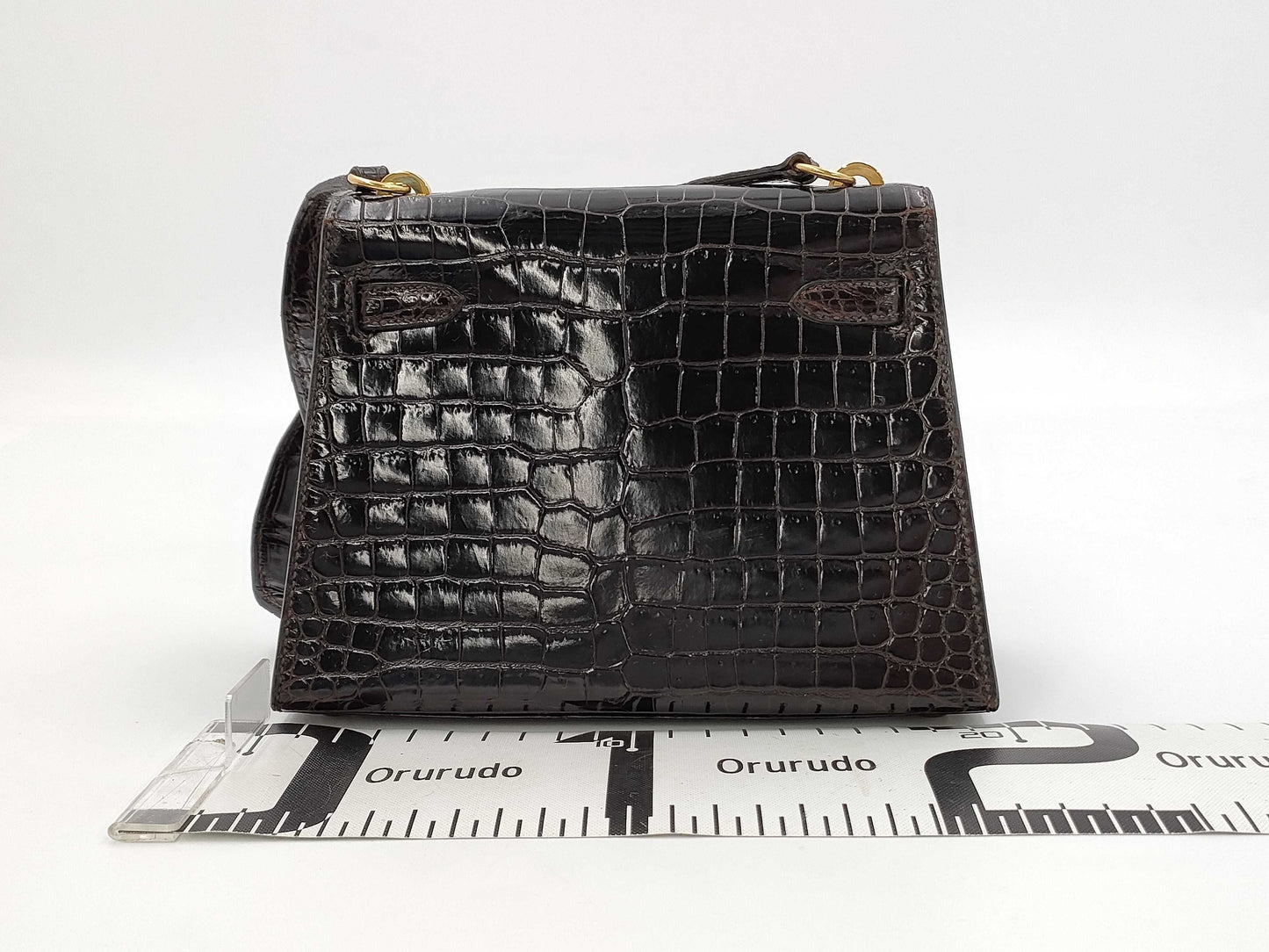 HERMES Mini Kelly Polosus Brown GP Shoulder Bag