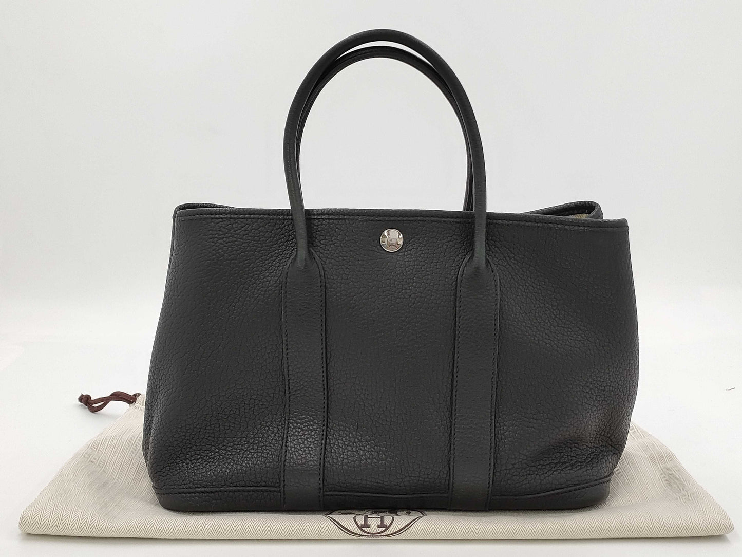 HERMES Garden Party TPM Negonda Black SS Tote Bag with R Stamp