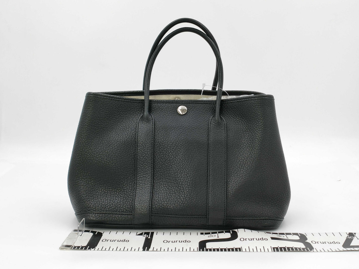 HERMES Garden Party TPM Negonda Black SS Tote Bag with R Stamp