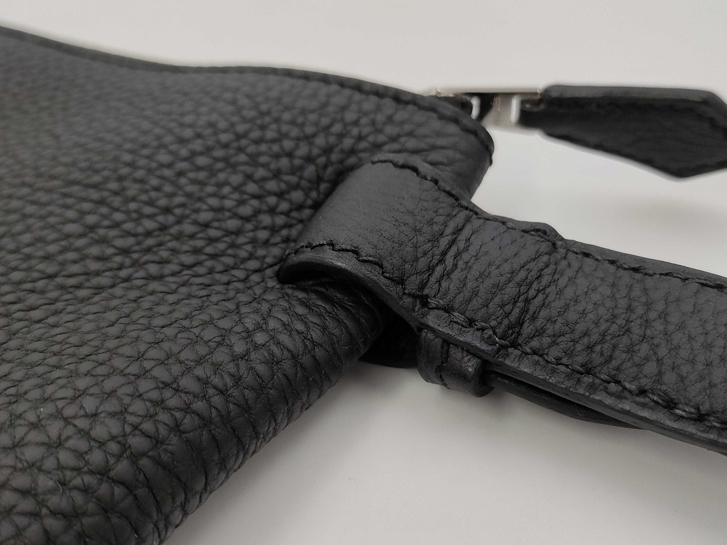 HERMES Cabavertiege 24 Togo Black Stainless Steel B Stamped Handbag