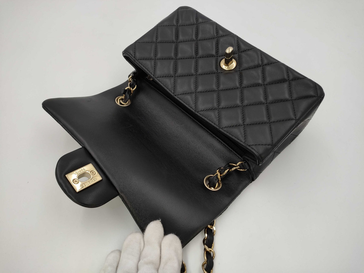 CHANEL Mini Lamb Black GP Shoulder Bag
