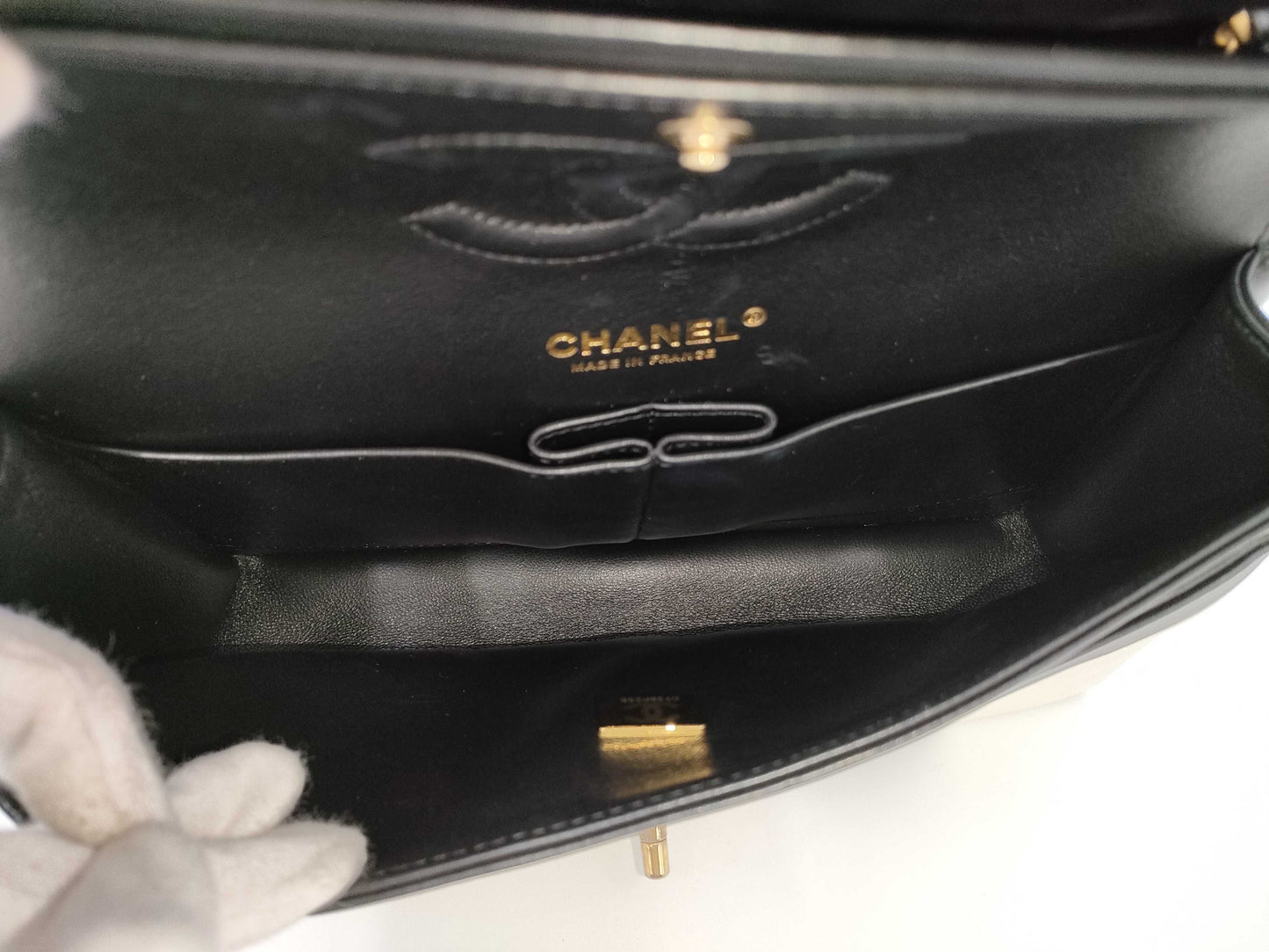 CHANEL W-Flap Two-Tone Calfskin Black and White GP Shoulder Bag