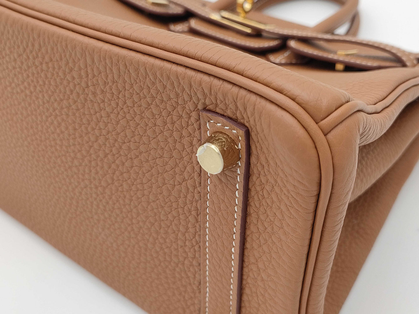 HERMES Birkin 25 Togo Gold GD Hardware U Stamp Handbag