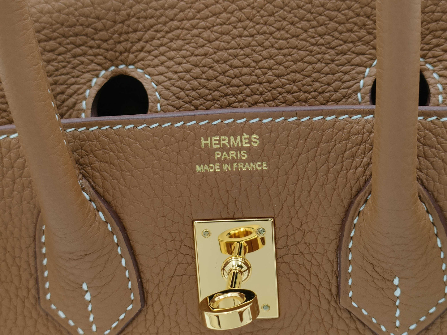 HERMES Birkin 25 Togo Gold GD Hardware U Stamp Handbag