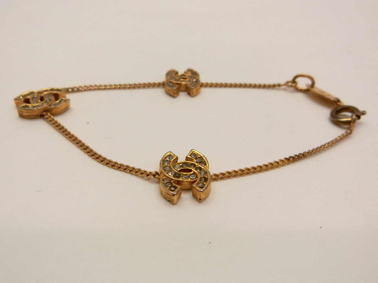 CHANEL Coco Mark Rhinestone Bracelet/Bangle