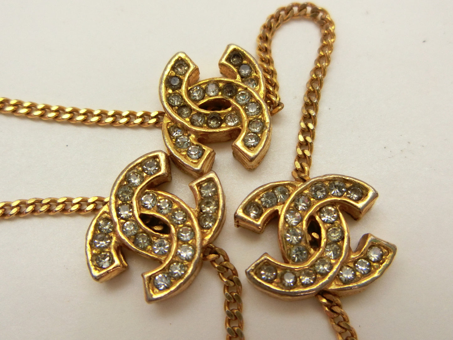 CHANEL Coco Mark Rhinestone Bracelet/Bangle