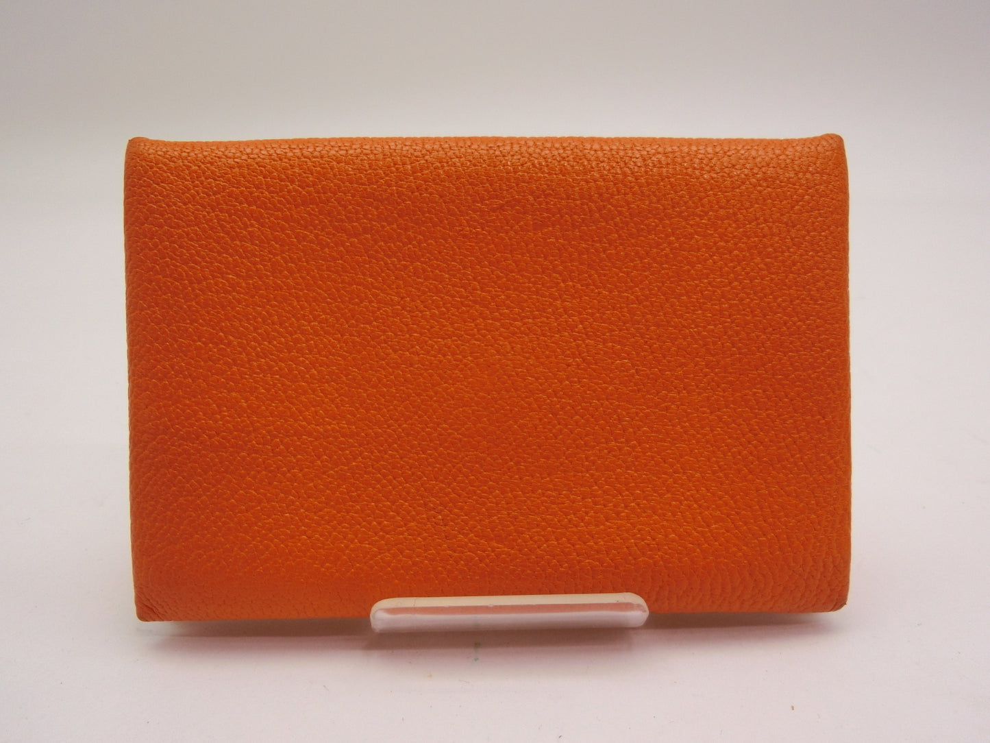 HERMES Calvi Orange C Stamp Card Case/Pass Case/Business Card Holder