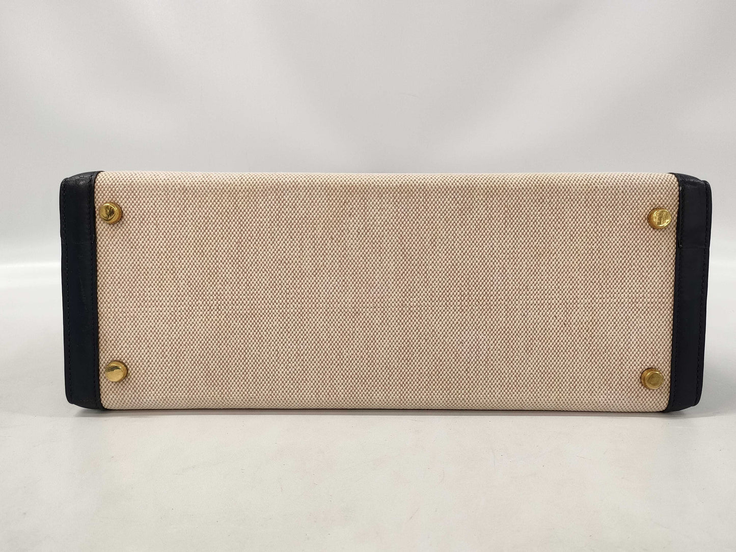 HERMES Kelly 32 Toile H Handbag