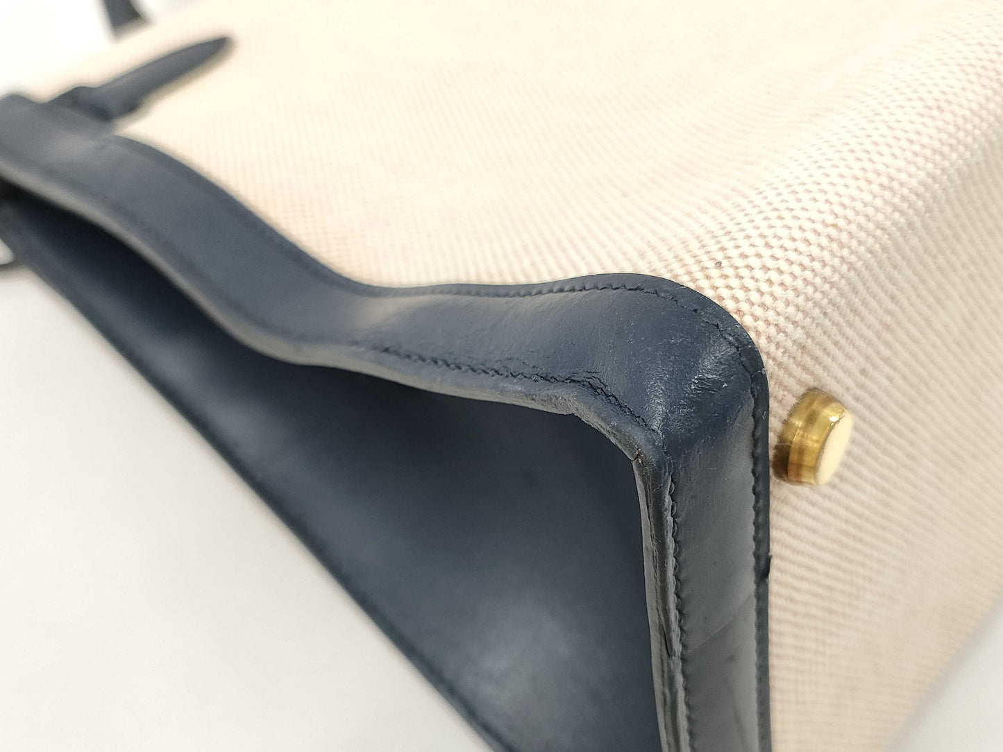 HERMES Kelly 32 Toile H Handbag