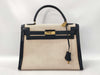 HERMES Kelly 32 Toile H Handbag