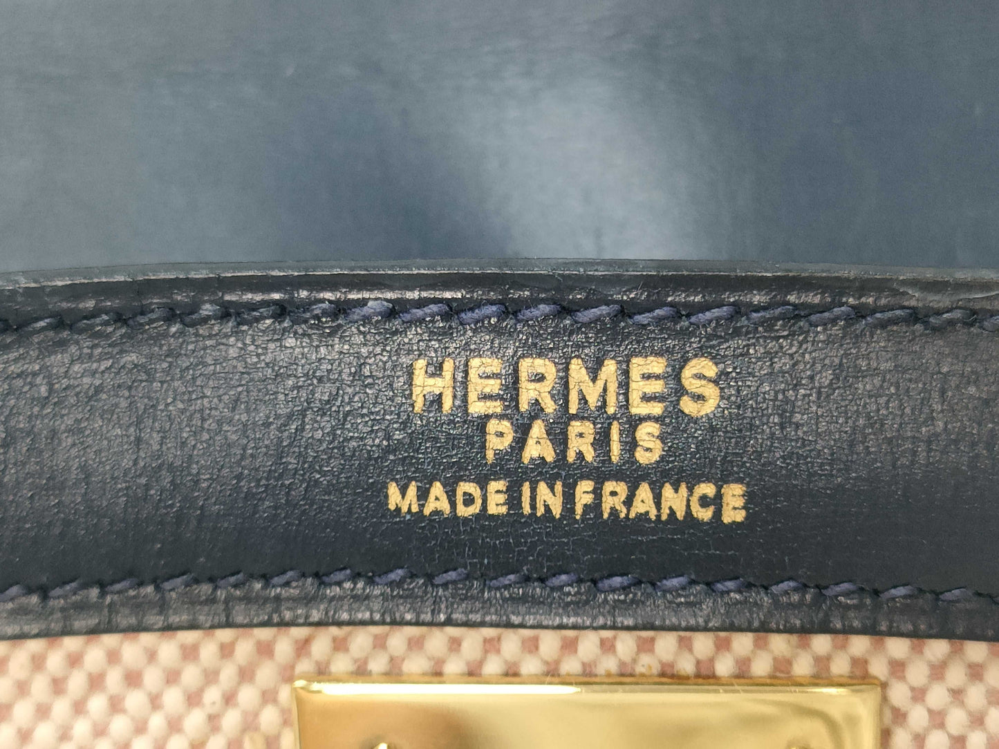 HERMES Kelly 32 Toile H Handbag