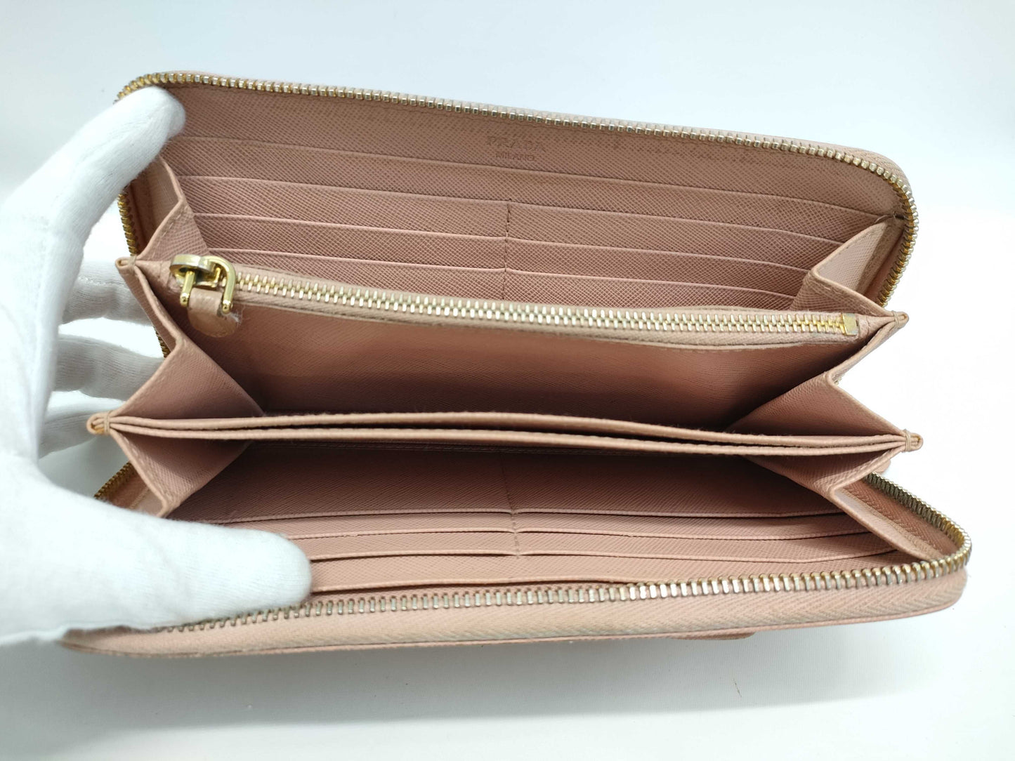 PRADA Prada Ribbon Long Wallet Saffiano Wallet