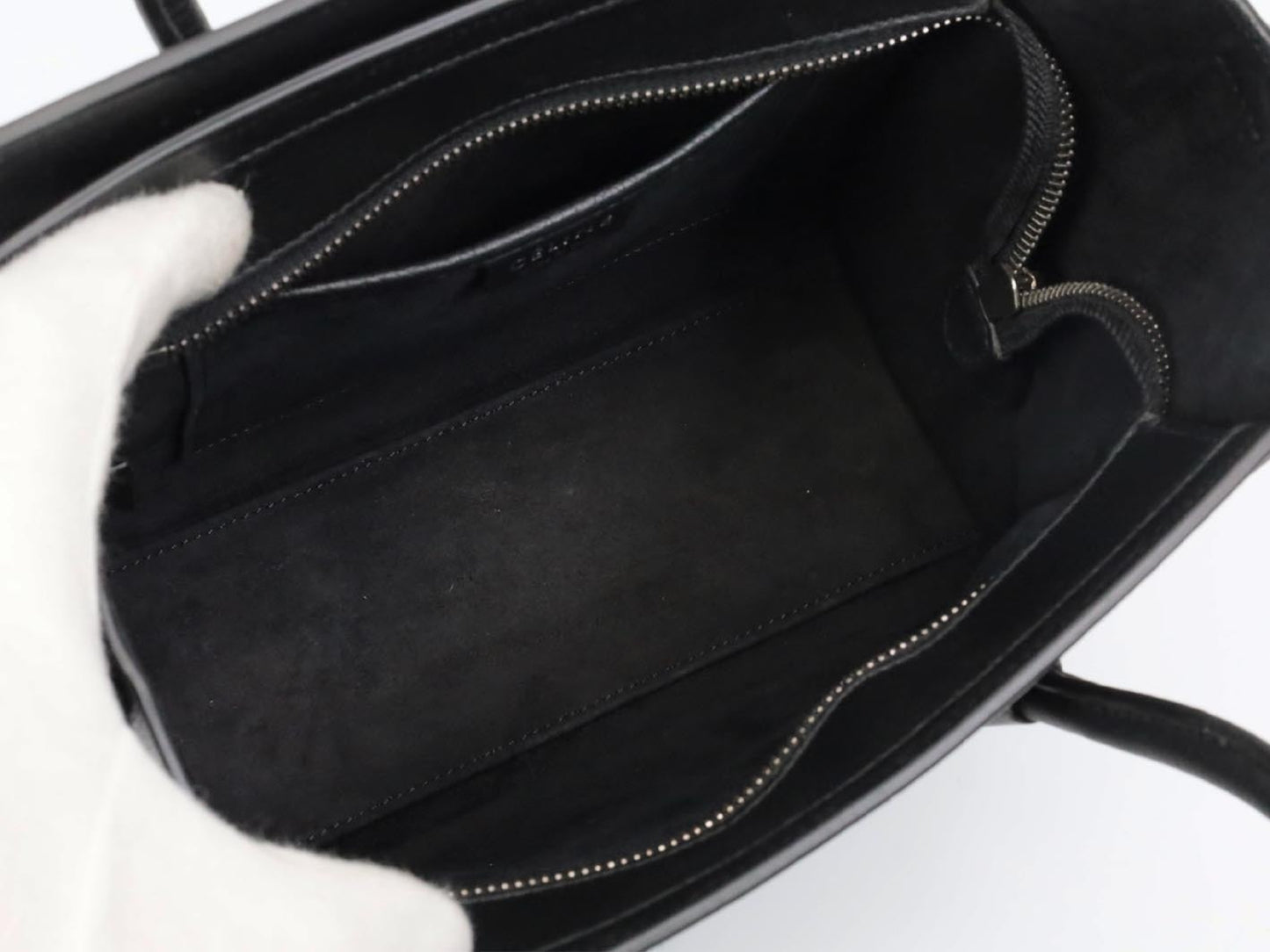 CELINE Luggage Nano Shopper Black Shoulder Bag