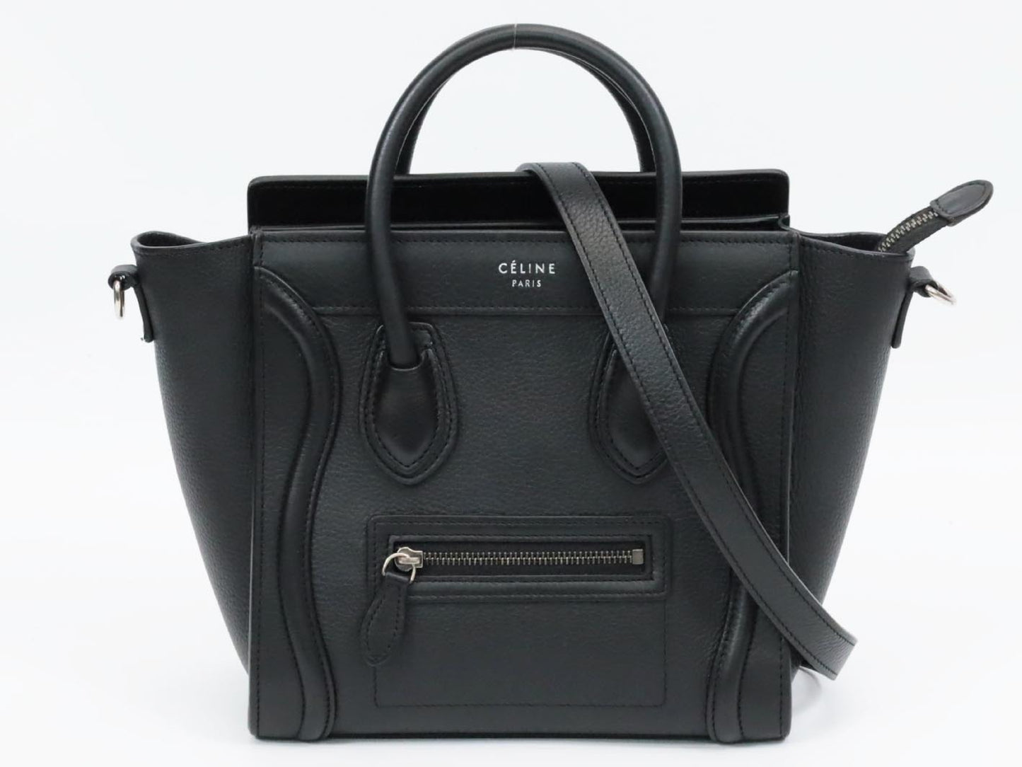 CELINE Luggage Nano Shopper Black Shoulder Bag