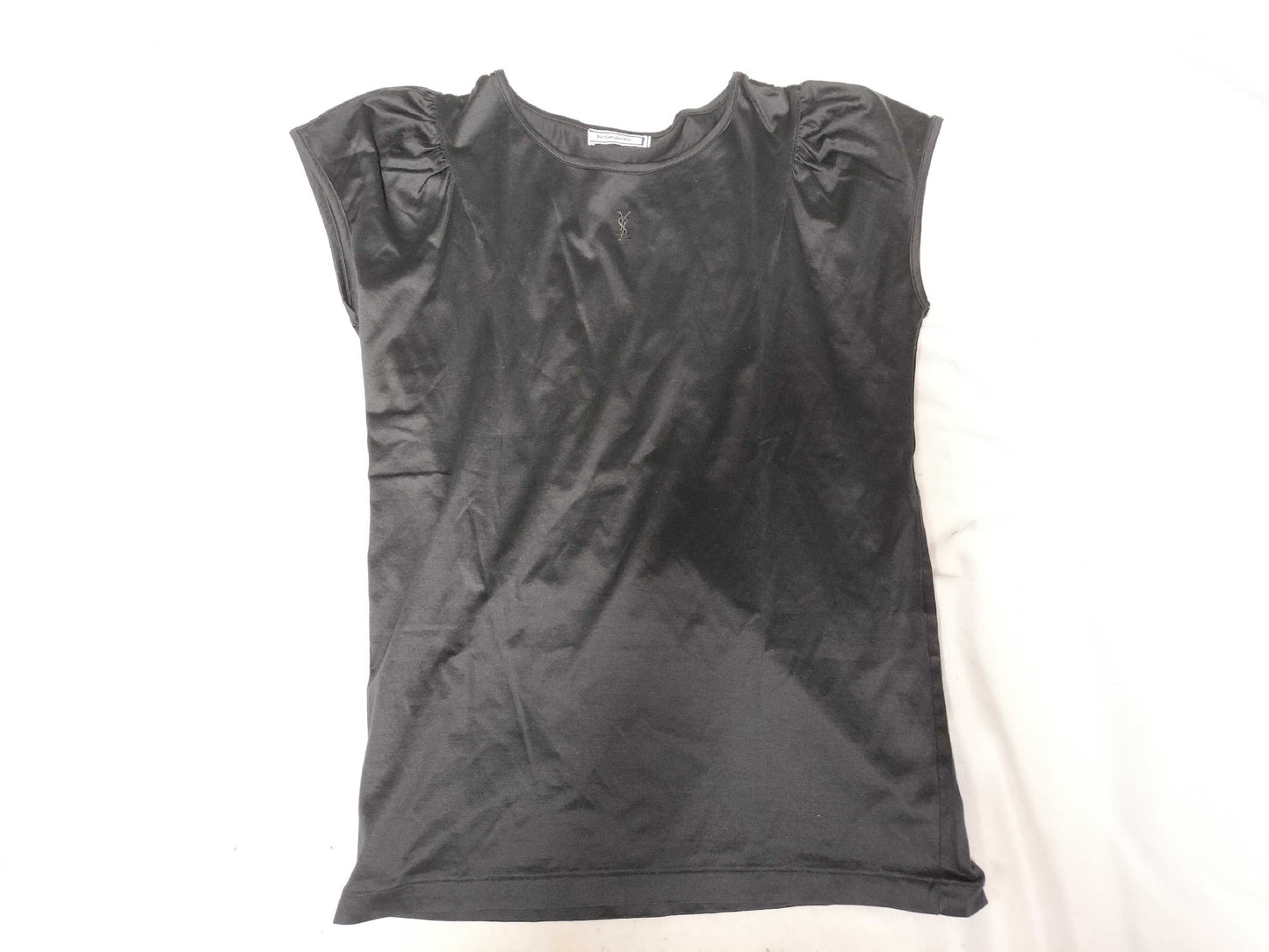 Yves Saint Laurent T-shirt with YSL logo embroidery, black top