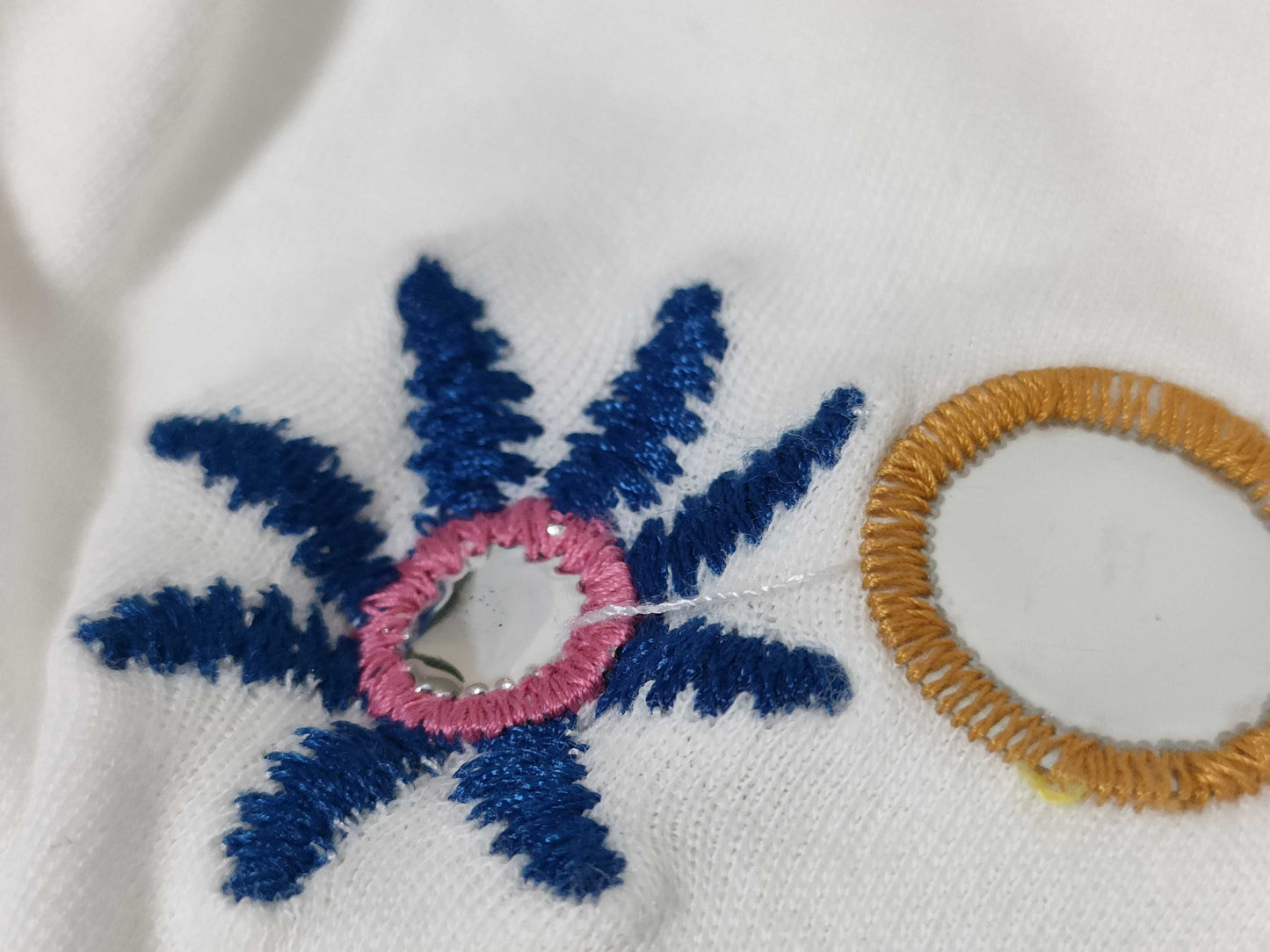Christian Dior Galliano-era T-shirt with embroidered mirror detailing