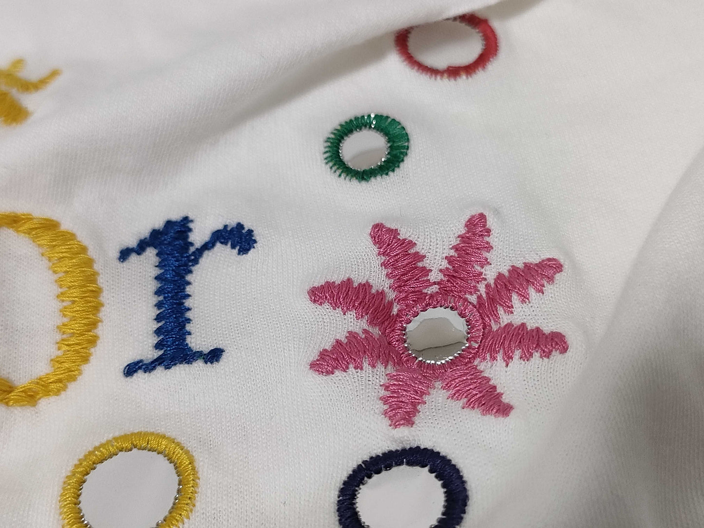 Christian Dior Galliano-era T-shirt with embroidered mirror detailing