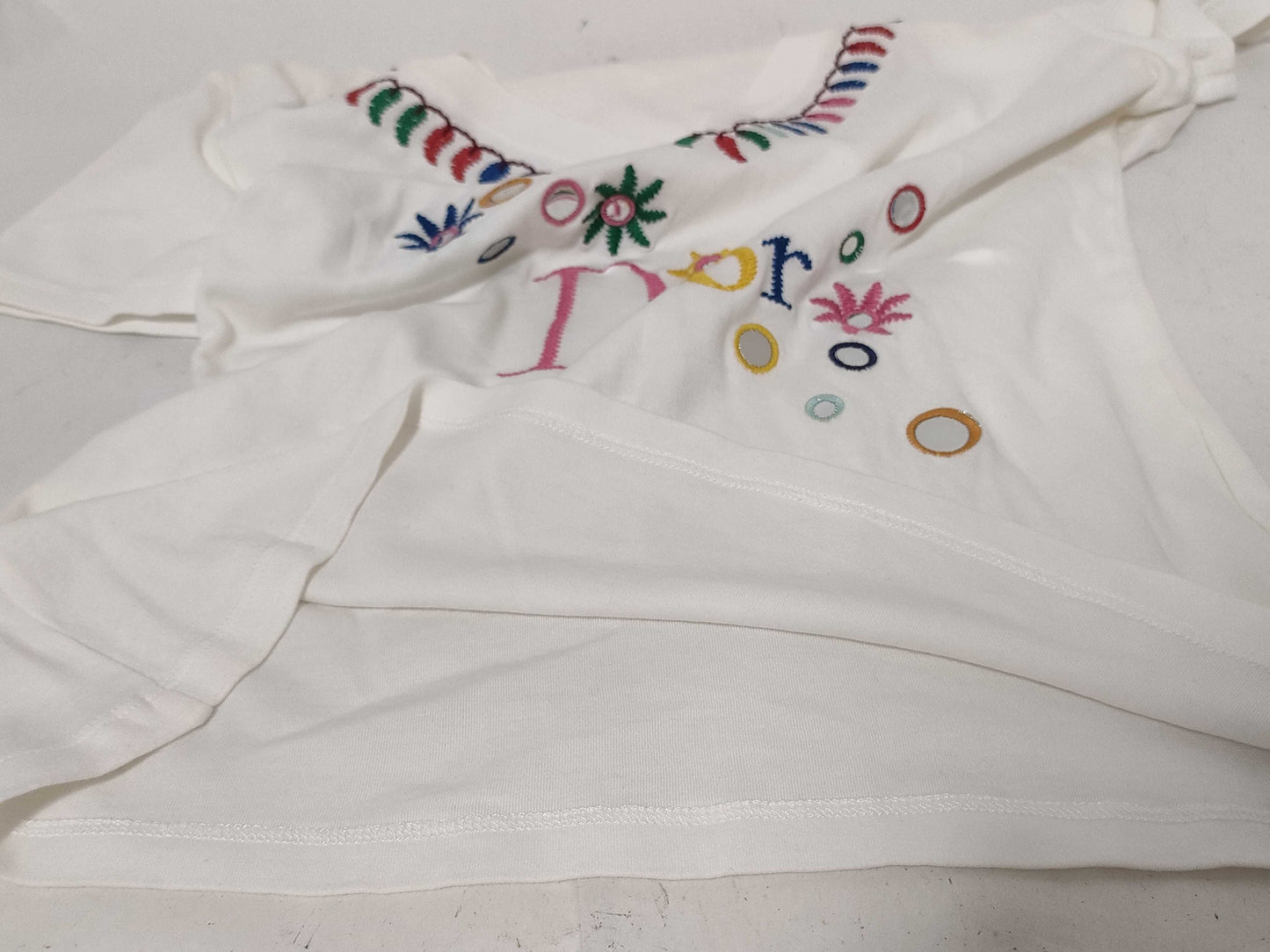 Christian Dior Galliano-era T-shirt with embroidered mirror detailing