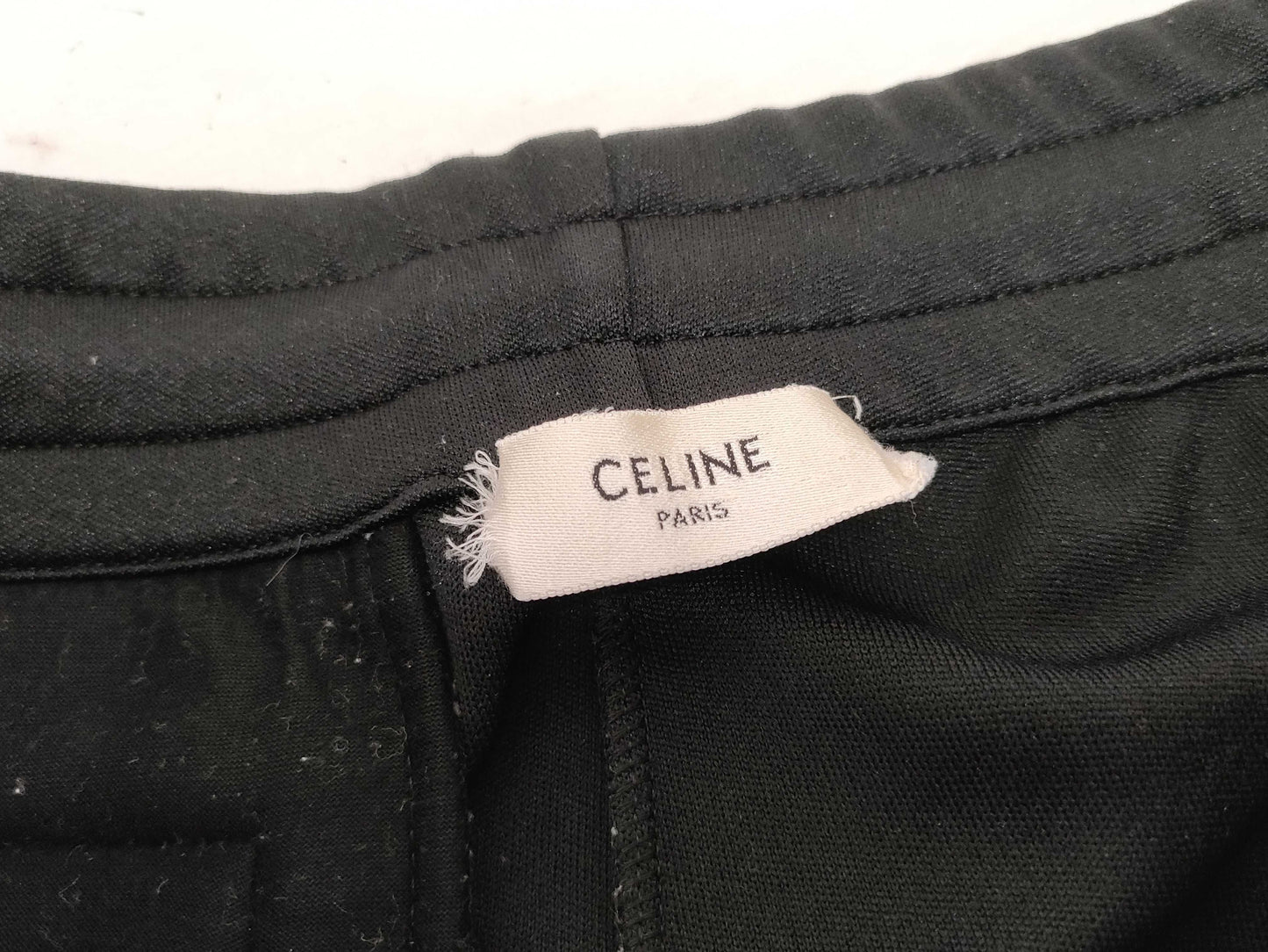 CELINE Triomphe Embroidered Jersey Pants, Current Black