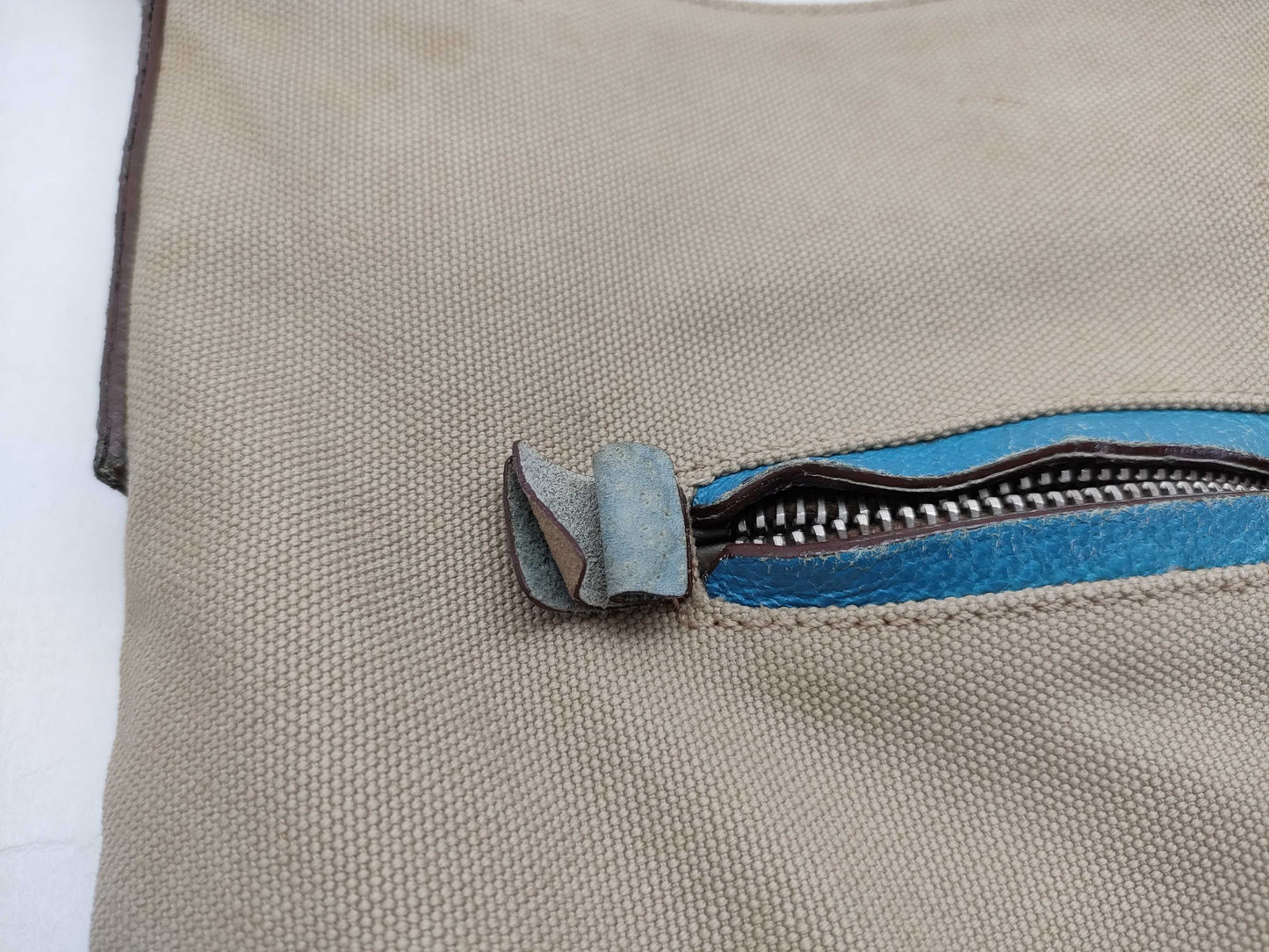 PRADA Prada Leather Canvas Tote Bag