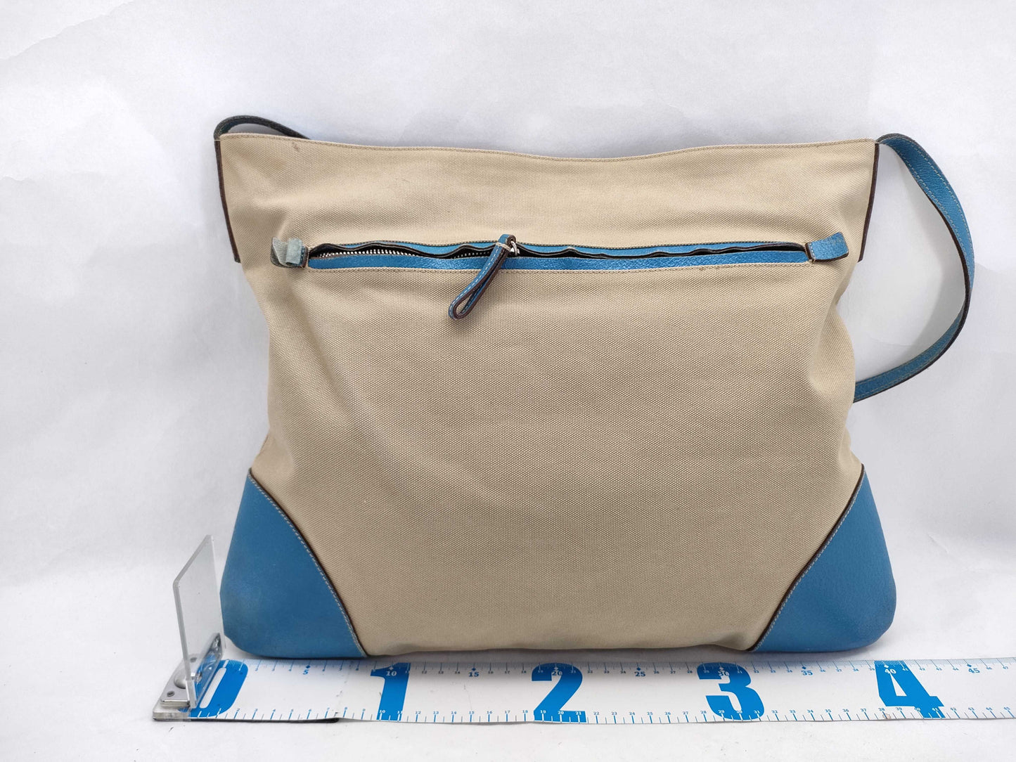 PRADA Prada Leather Canvas Tote Bag