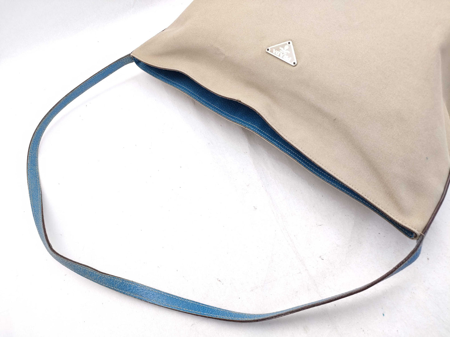 PRADA Prada Leather Canvas Tote Bag