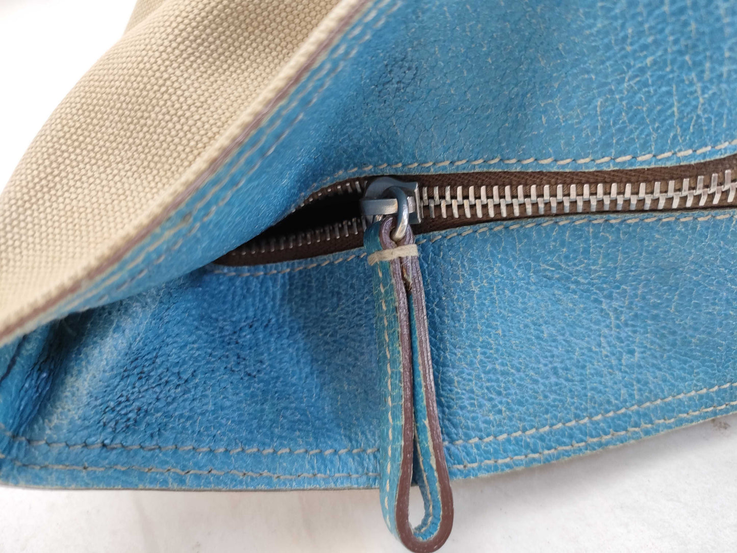 PRADA Prada Leather Canvas Tote Bag