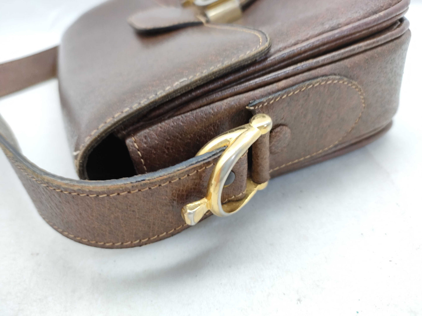 CELINE Leather Carriage Shoulder Bag