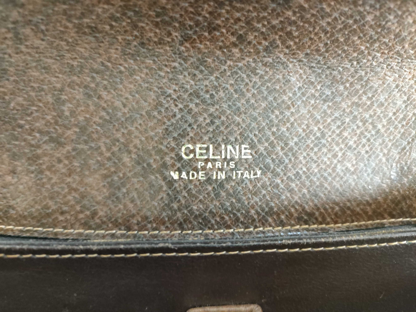 CELINE Leather Carriage Shoulder Bag