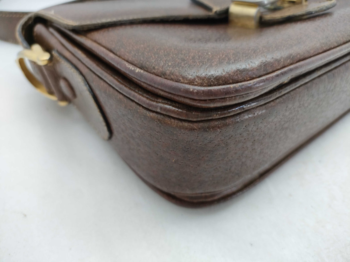 CELINE Leather Carriage Shoulder Bag