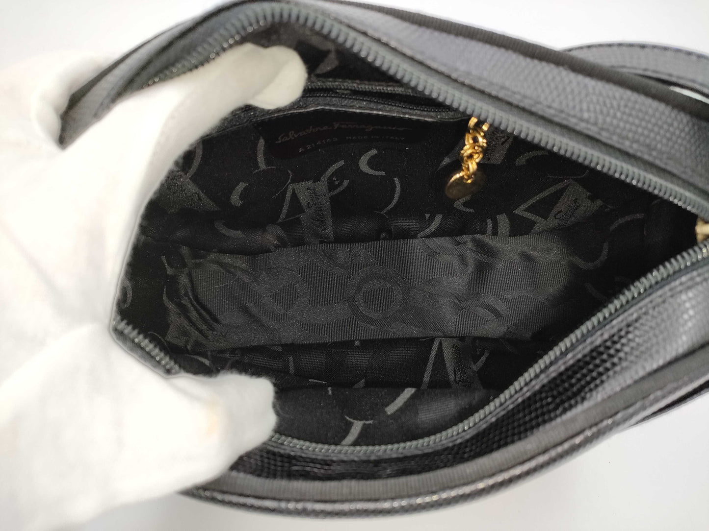 Salvatore Ferragamo Vara Embossed Shoulder Bag