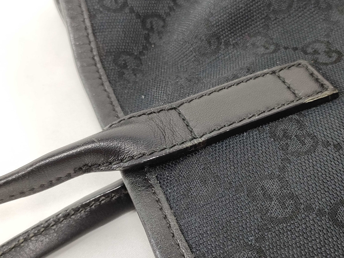 GUCCI Gucci Tote Bag GG Canvas Black G Metal Logo Tote Bag