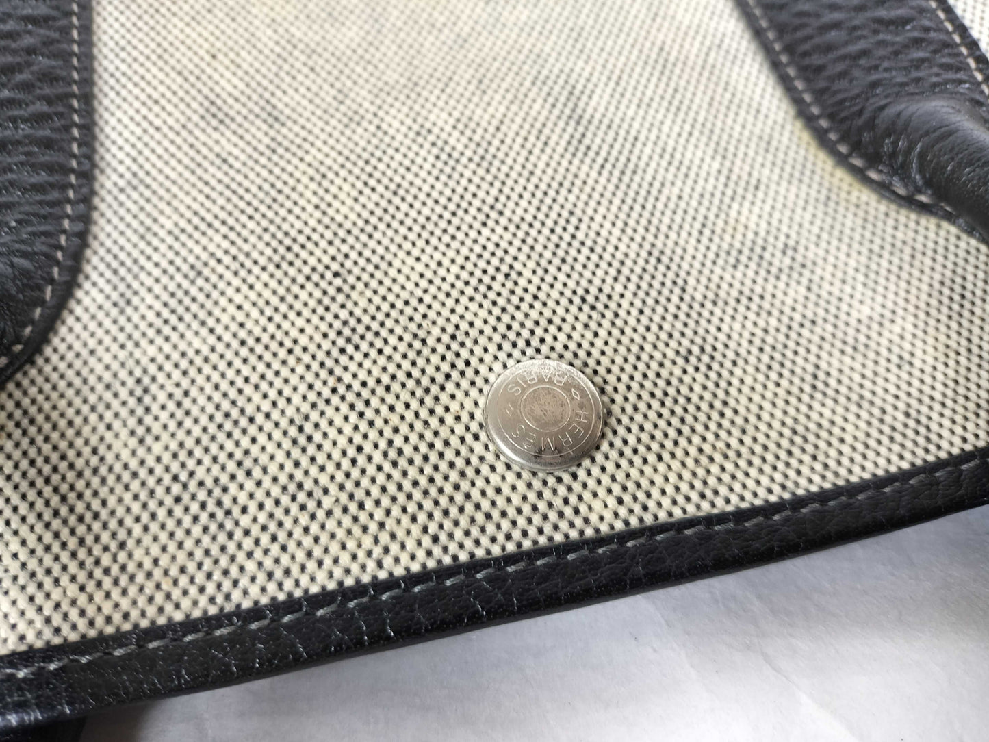 HERMES Garden Party PM Gray Handbag with P Hardware