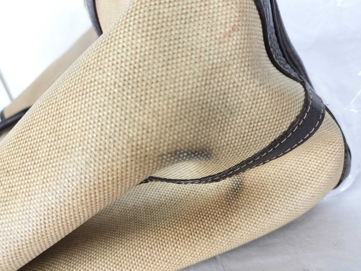 HERMES Garden Party PM Handbag in Ivory with F Engraving and P Hardware