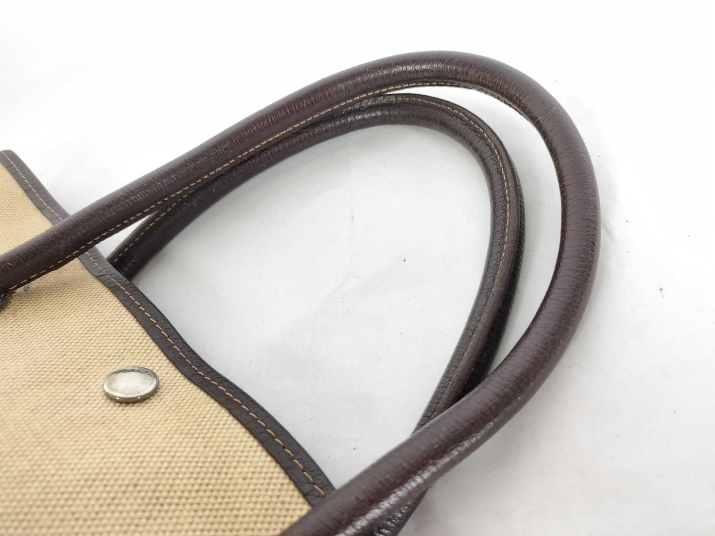 HERMES Garden Party PM Handbag in Ivory with F Engraving and P Hardware