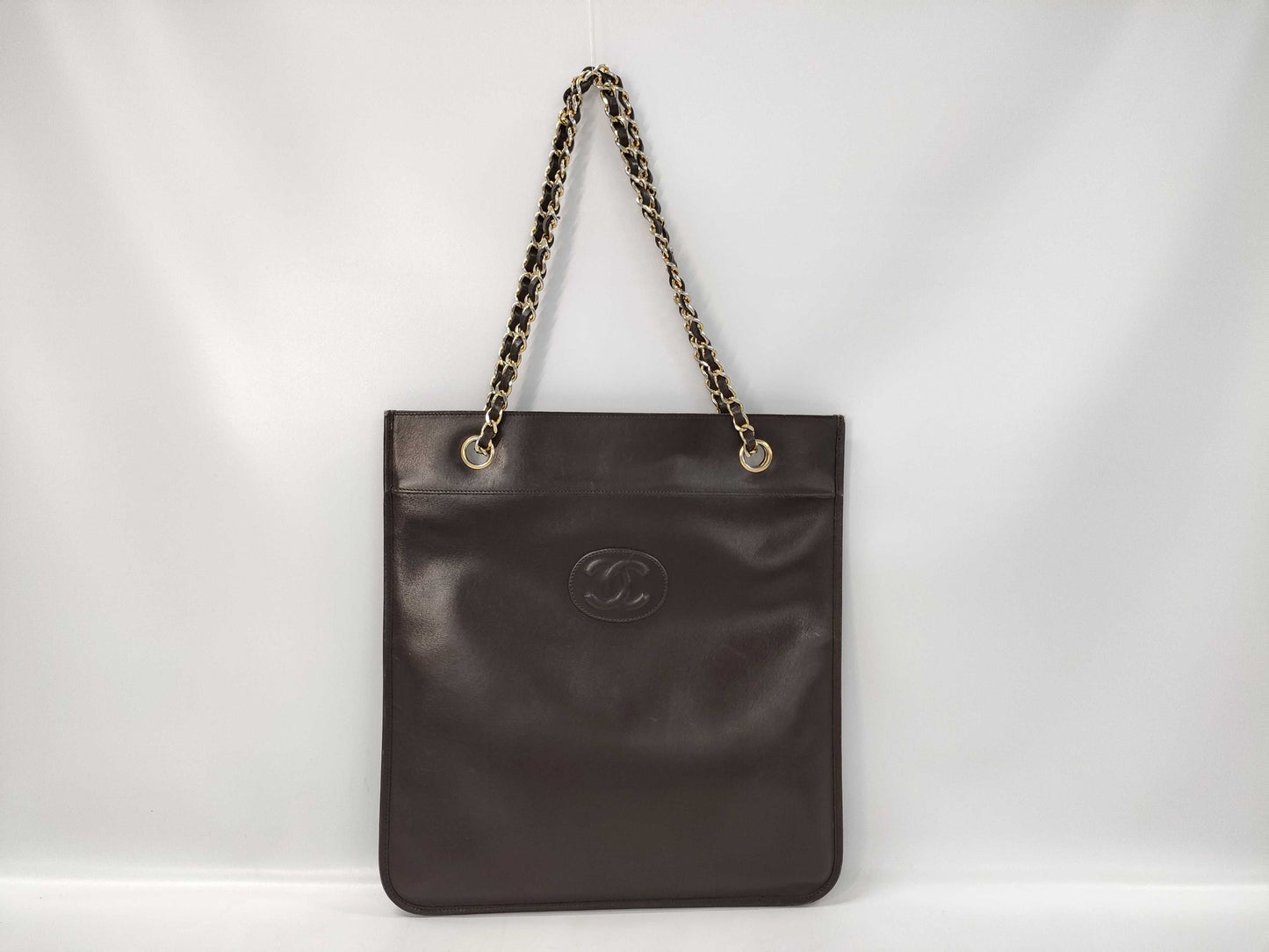 CHANEL Chanel Chain Shoulder/Brown Tote Bag