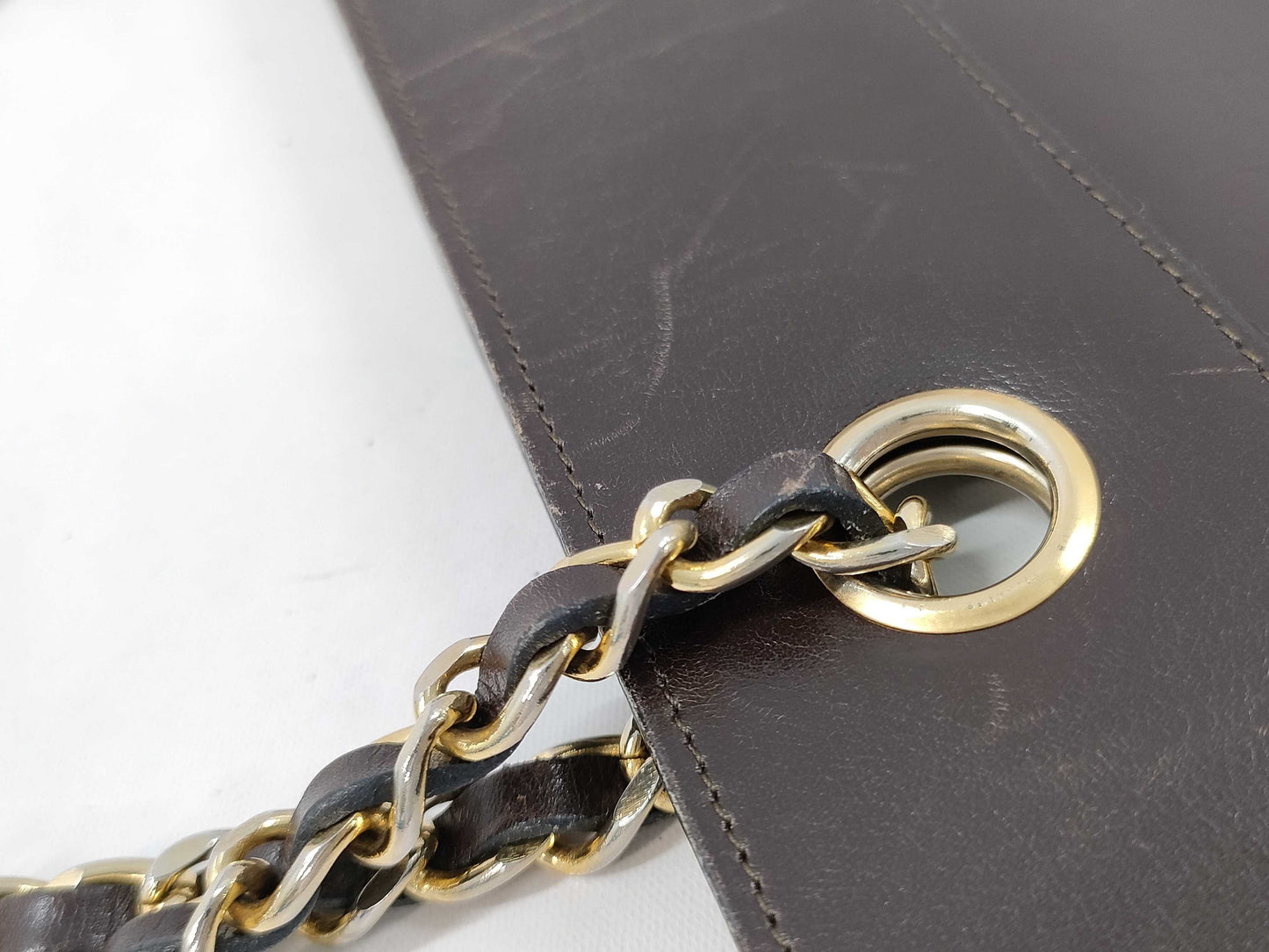 CHANEL Chanel Chain Shoulder/Brown Tote Bag