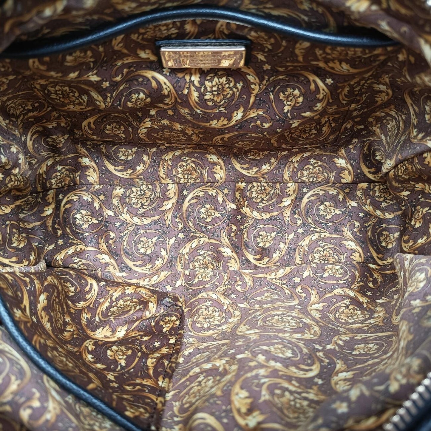 VERSACE Medusa Charm Vanitas Black Leather Shoulder Bag