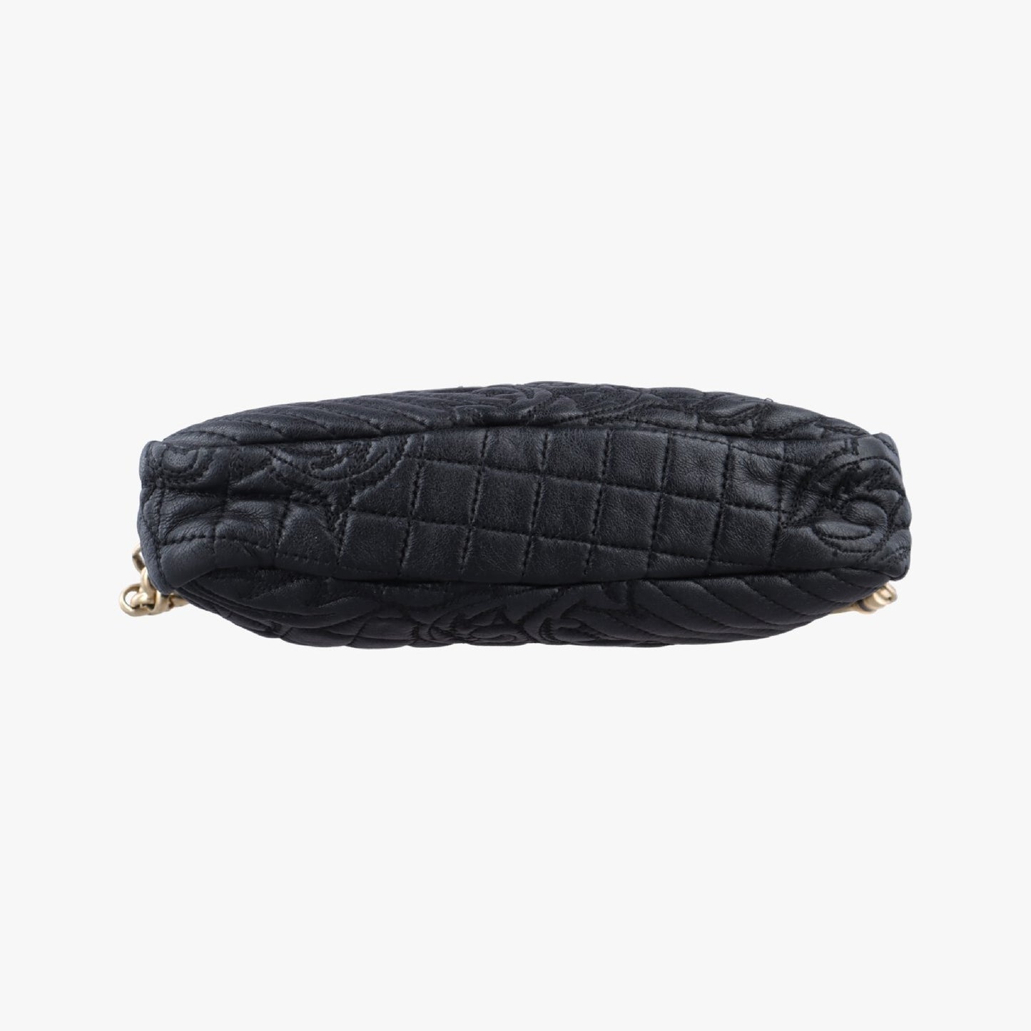 VERSACE Medusa Charm Vanitas Black Leather Shoulder Bag