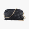 VERSACE Medusa Charm Vanitas Black Leather Shoulder Bag