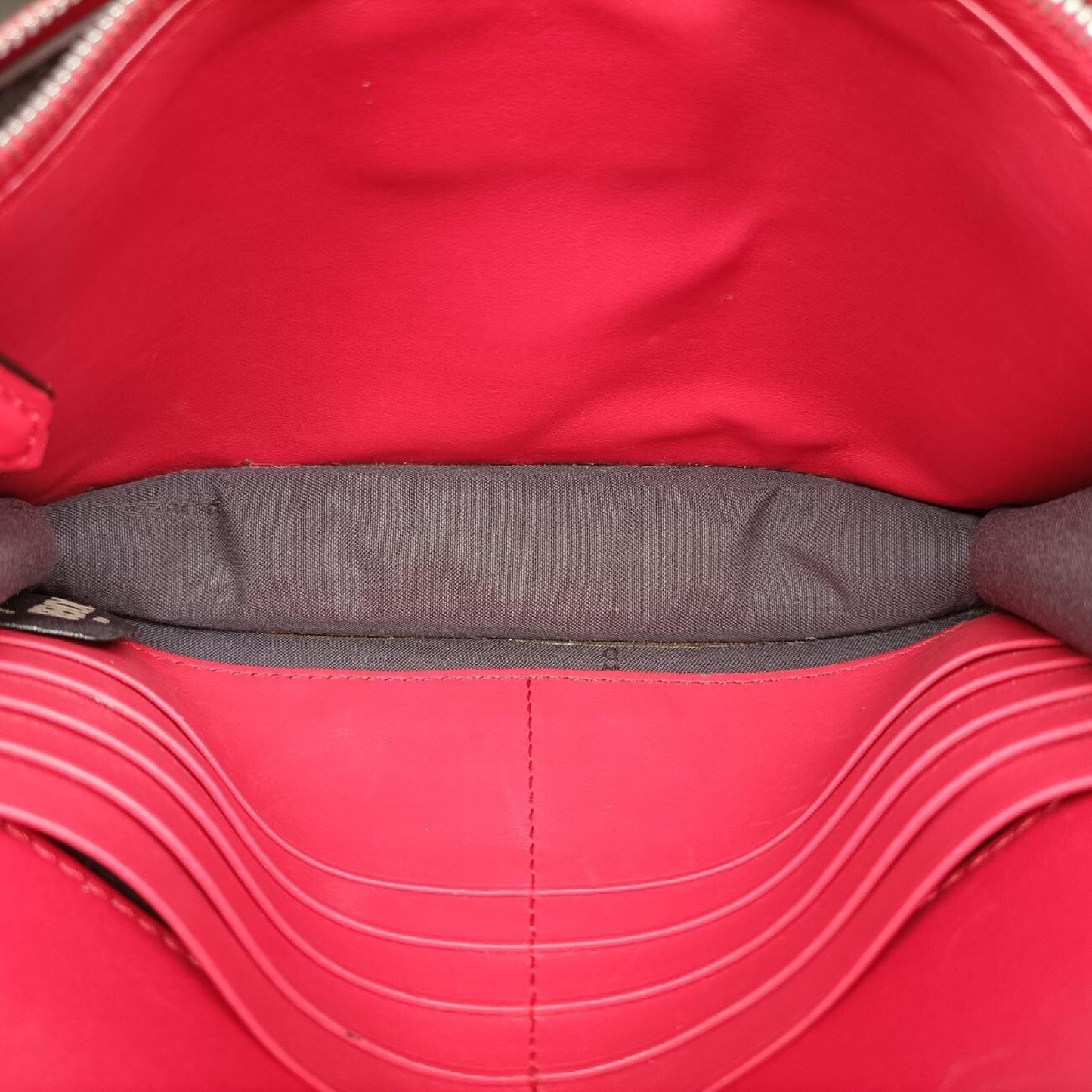 FENDI F Is Red Leather Shoulder Bag 8BS0068BS006 A386 188-8241