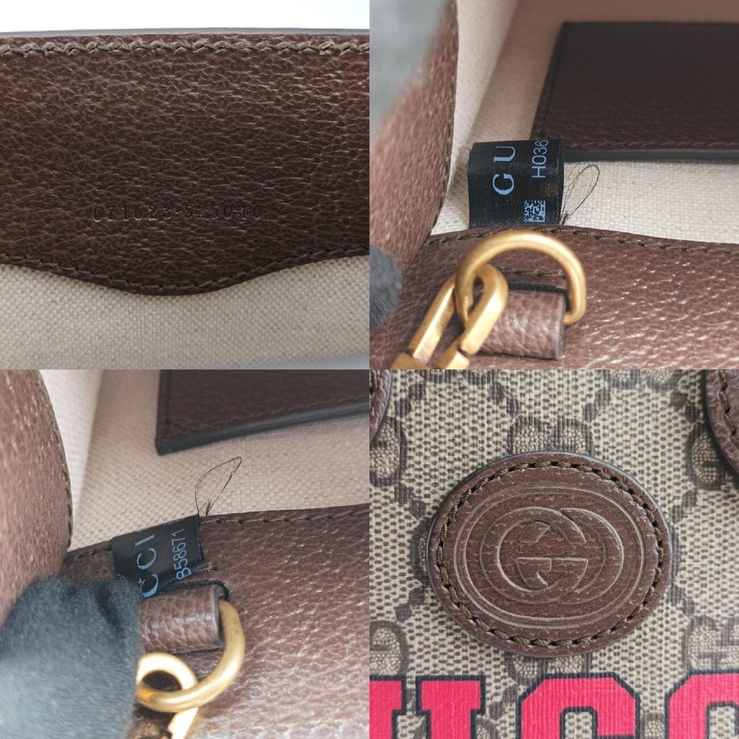 GUCCI Interlocking G Multicolor Canvas Shoulder Bag 671623H036858671