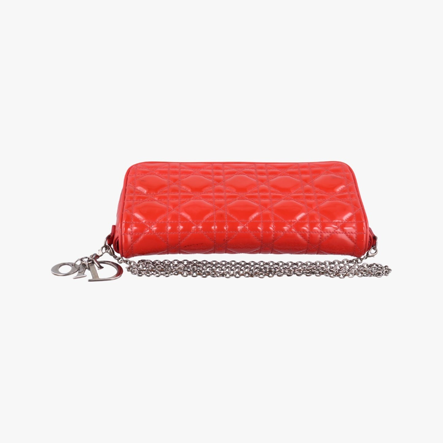 Dior Lady Dior Cannage Orange Patent 02-LUA-1110 Shoulder Bag