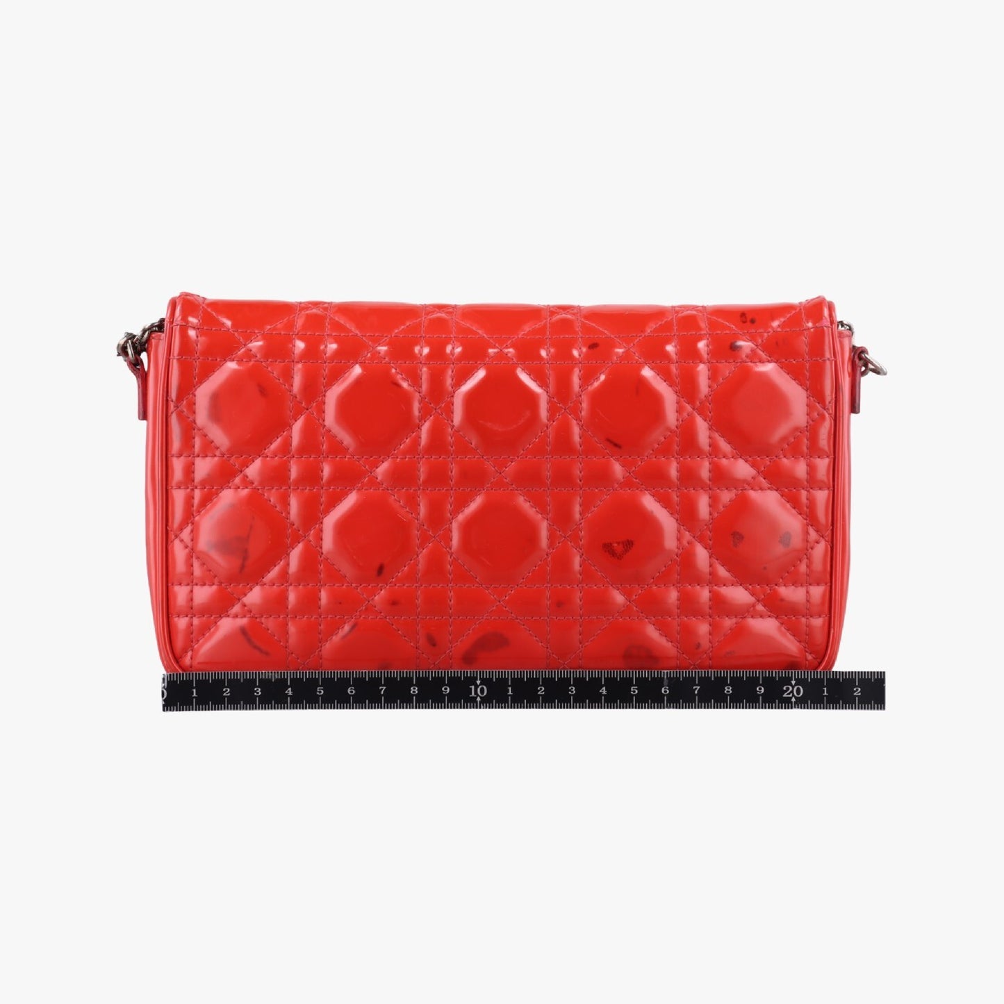 Dior Lady Dior Cannage Orange Patent 02-LUA-1110 Shoulder Bag