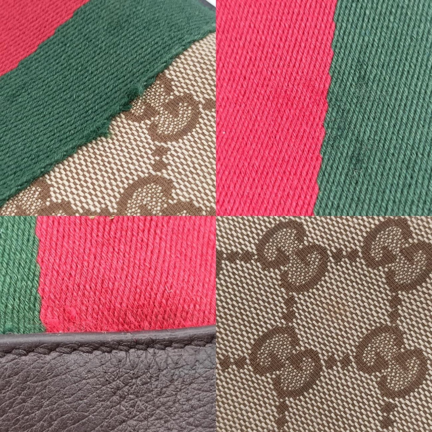 GUCCI Bee Web Multicolor Canvas and Leather Shoulder Bag 412008I019342450