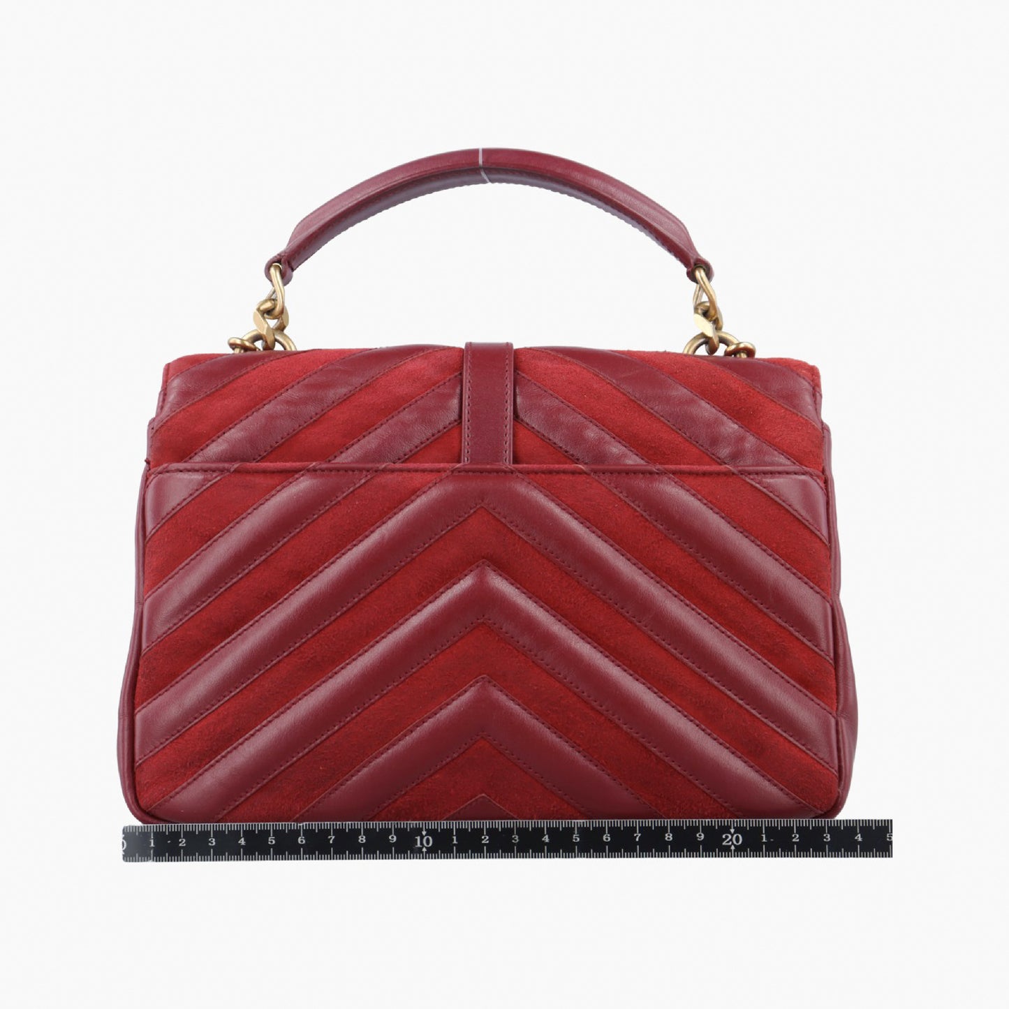 Yves Saint Laurent College Red Suede and Leather Shoulder Bag 428056ARS428056.0517