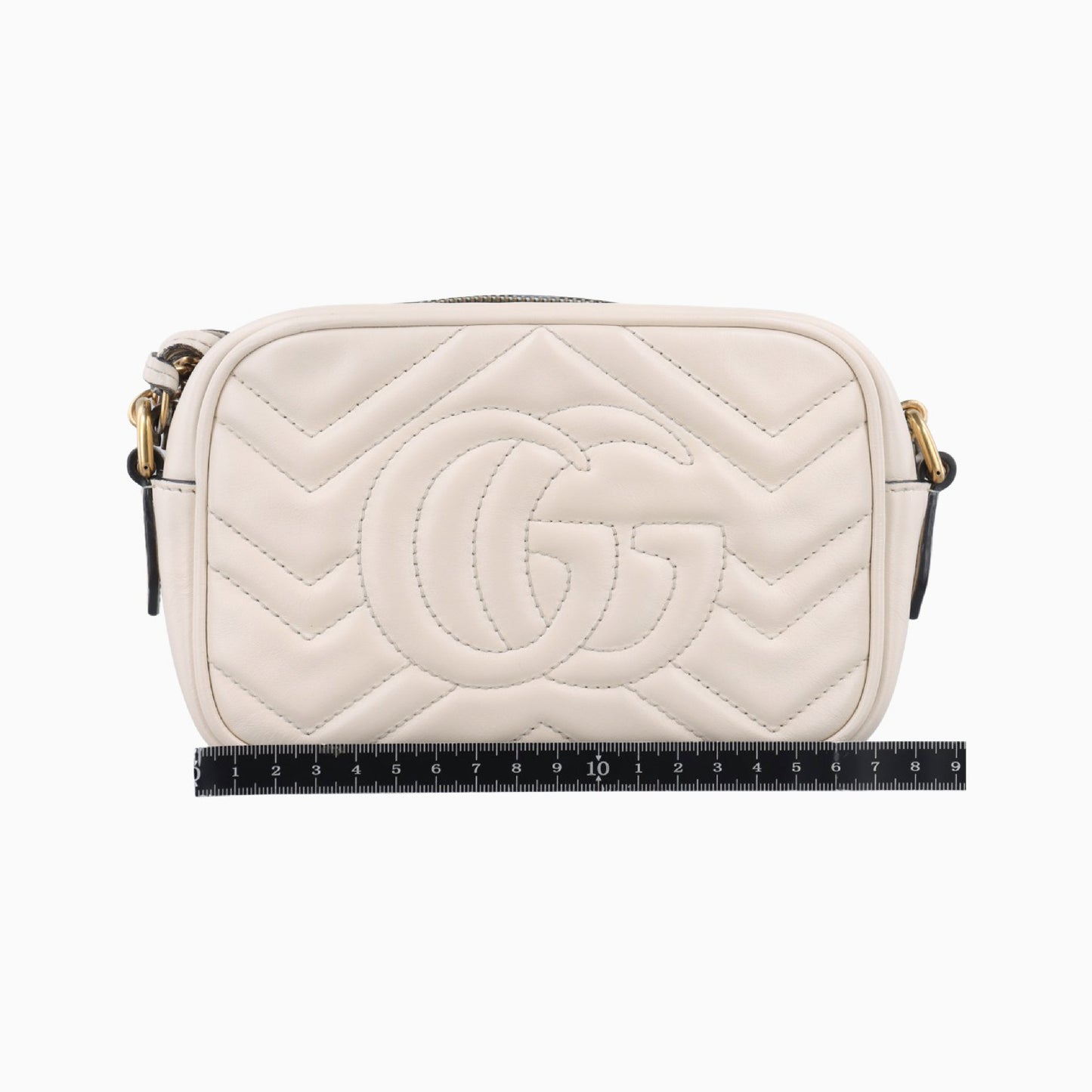 GUCCI GG Marmont White Leather Shoulder Bag 448065B024143692