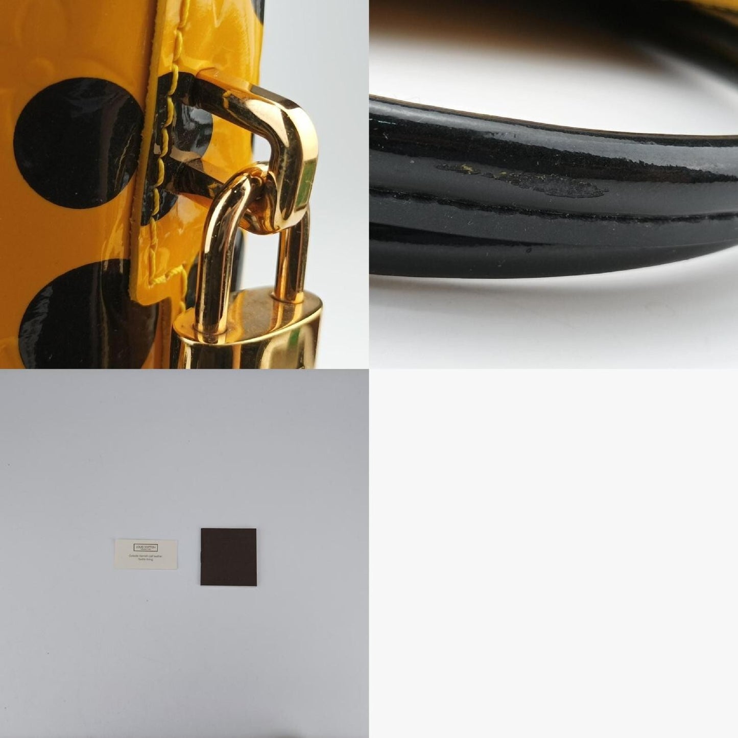 LOUIS VUITTON Dot Infinity Lockit MM Yayoi Kusama Jaune x Black Vernis M91398FL2122 Handbag
