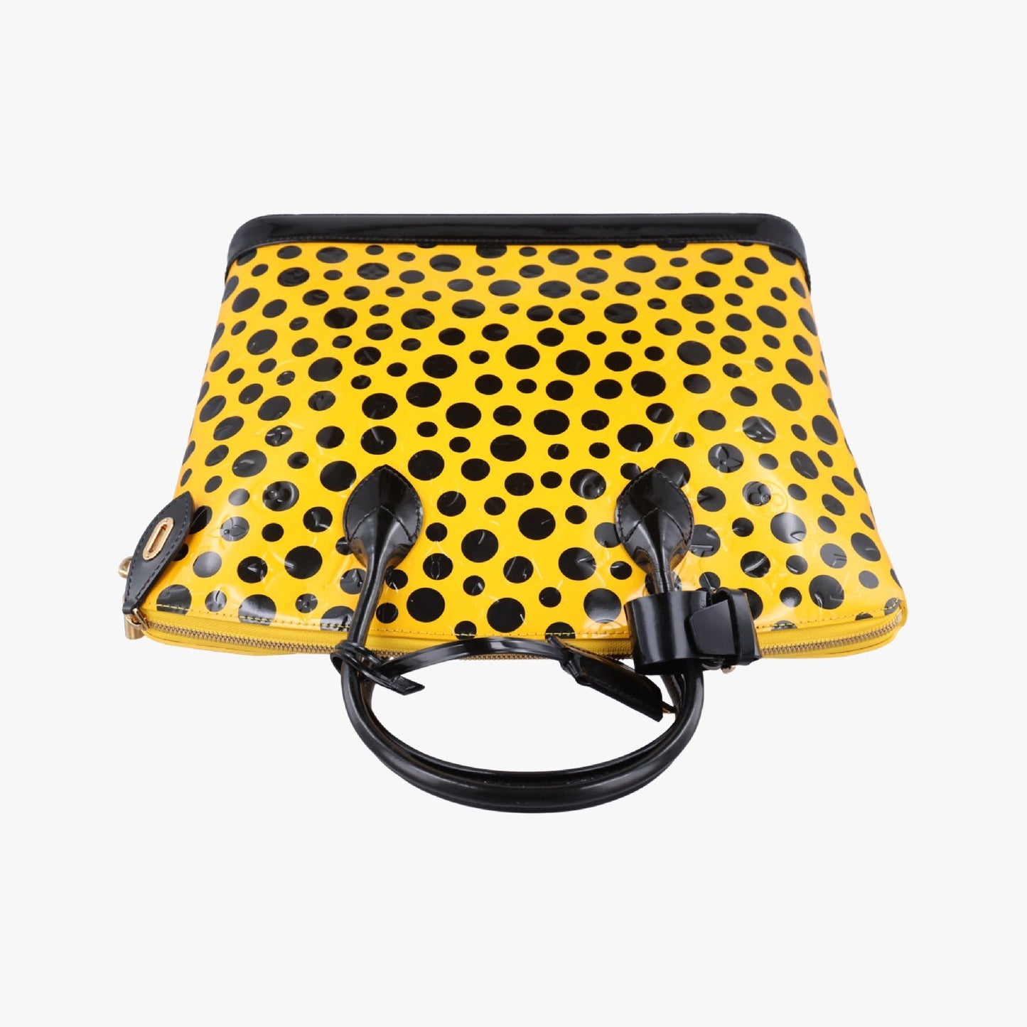 LOUIS VUITTON Dot Infinity Lockit MM Yayoi Kusama Jaune x Black Vernis M91398FL2122 Handbag