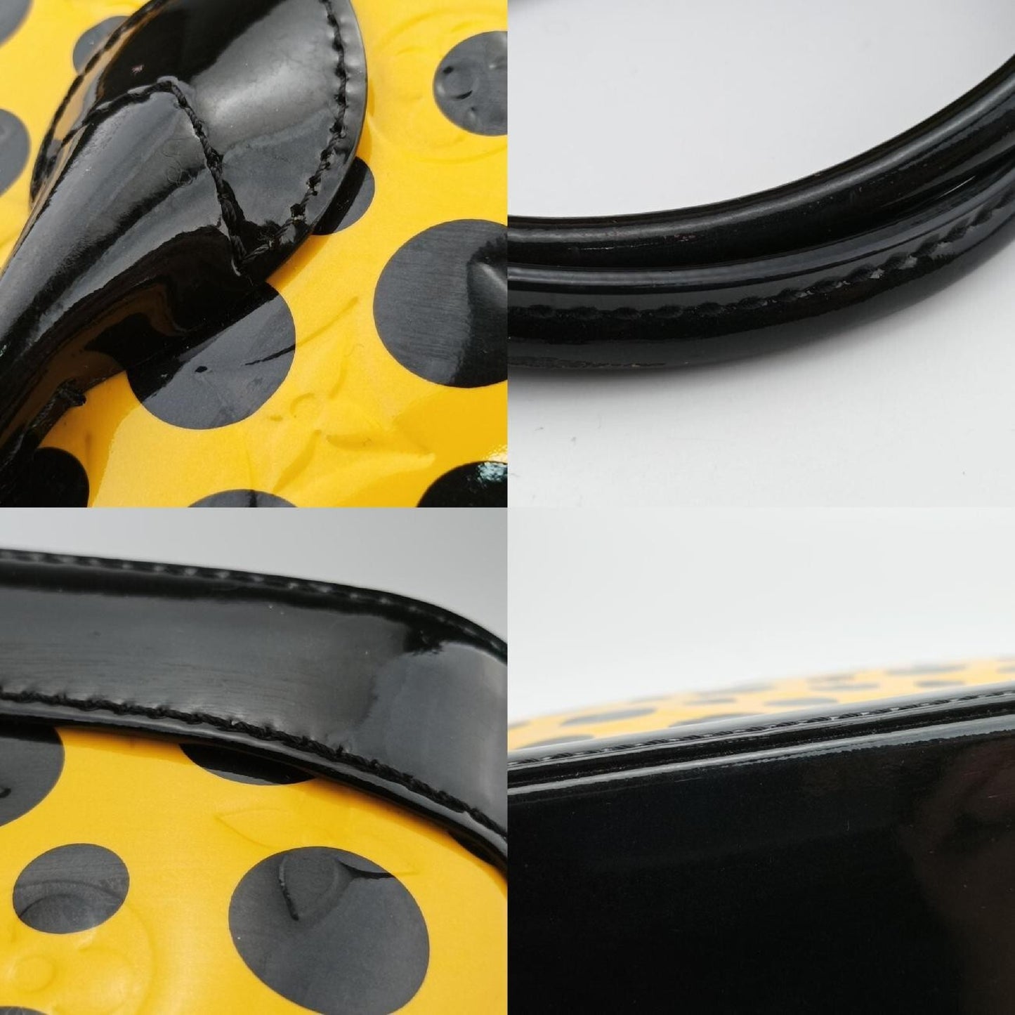 LOUIS VUITTON Dot Infinity Lockit MM Yayoi Kusama Jaune x Black Vernis M91398FL2122 Handbag